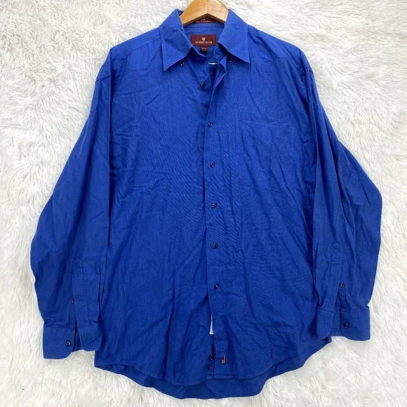 Nordstrom Shirts Nordstrom Mens Casual 533 L Solid Blue Purple